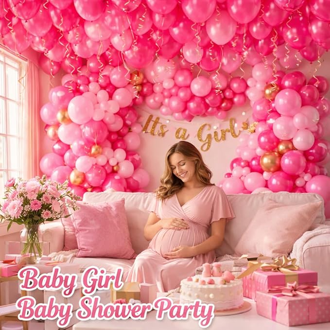 Pink Balloons 12 Inch, 100 Pack Latex Party Balloons, Round Helium Light Pink Balloons for Valentine's Day Wedding Bridal Shower Anniversary Party Decorations