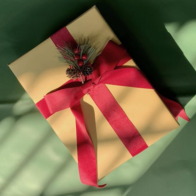 Velvet Ribbon Set 1.5" x 10 Yards, 1 Rolls, Dseason Handmade Christmas Red Velvet Ribbon Set for Gift Wrapping & Bow Making, Christmas Tree, Wreath Decoration, DIY Crafts Decoration