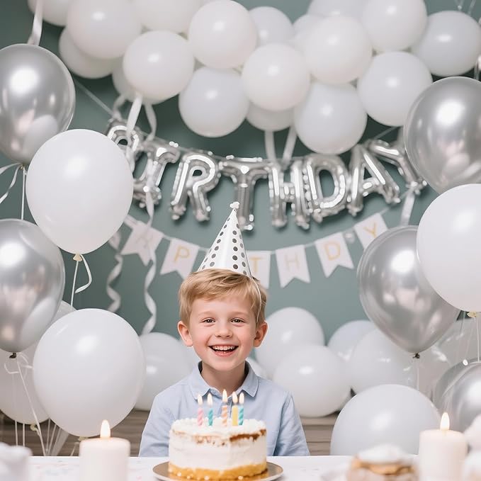 110pcs White Balloons 12 inch, White Latex Balloons Globos Blancos for Wedding Engagement Bridal Shower Birthday Party Decorations. (with 2 Ribbons).