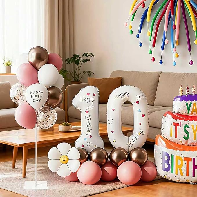 12 Pack Clear Acrylic Balloon Stand Kit, 23.6 Inch Reusable Balloon Sticks Holder With Base Perfect for Tabletop Centerpiece Party Event Decorations (23.6" 12 Pack)
