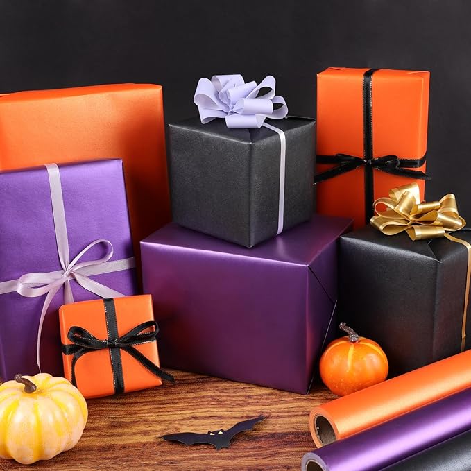 NESCCI Deep Purple Matte Wrapping Paper,Solid Color Pearly-Lustre Paper-3 Roll,17 Inches X 32.8 Feet Per roll.Gift Wrapping Paper,Perfect for Wedding,Valentine's Day,Birthday, Christmas,Baby Shower