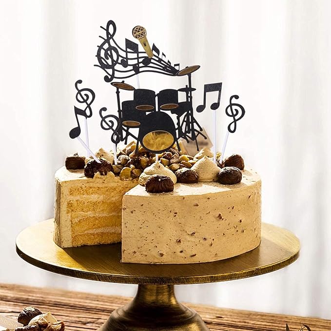 16Pcs Music Cake Topper Musical Instruments Decorations for Birthday CupCake Topper Party Supplies，Guitar Rock Star Cupcake Topper Decor for Baby Shower Rap Cake Topper Party Favors…