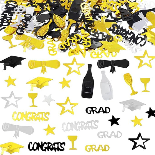 ONLYKXY 15gram Glitter Table Confetti Decor Scatter Bless Confetti Grad Party Decor for Congrats College Graduation Birthday Wedding Party Chocolate Favor Envelope Decal (Mixed Colors & Styles)