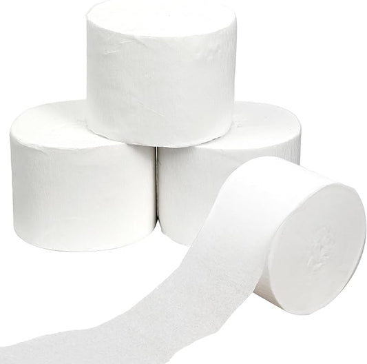 White Streamers 4 Rolls, 328 Ft White Crepe Paper, Streamer Party Decorations for Birthday, Wedding, Showers (1.8 in x 82 ft/Roll)