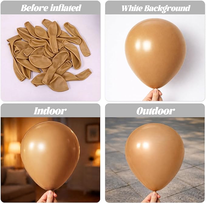 Voircoloria Brown Balloons, 66pack 12inch Brown Latex Party Balloons for Graduation, Teddy Bear Themed Party, Wedding, Birthday, Bridal Shower, Baby Shower, Gender Reveal Party Decorations