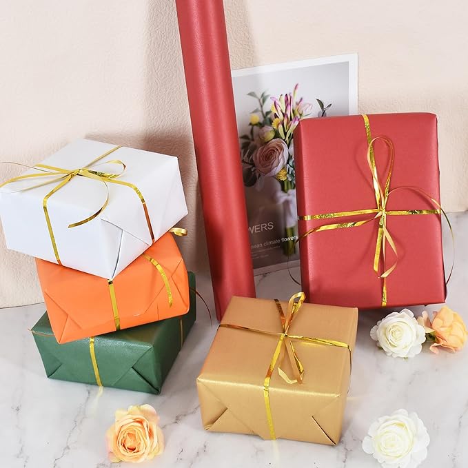 BEISHIDA White Gift Wrapping Paper Solid Color Pearly-Lustre Wrapping Paper Roll Matte Gift Wrap Paper, Packing Paper for Wedding, Birthday, Graduation, Christmas Wrapping Paper(17inches X 32.8ft)
