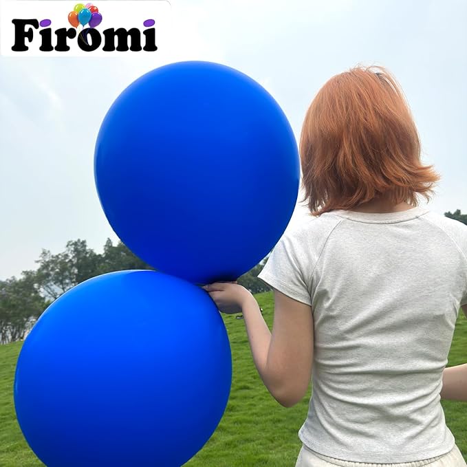 Firomi Royal Blue Balloons 18-inch 12 Pack Large Thicken Helium Big Blue Latex Balloon Round for Wedding Birthday Party (with 1 Ribbon)