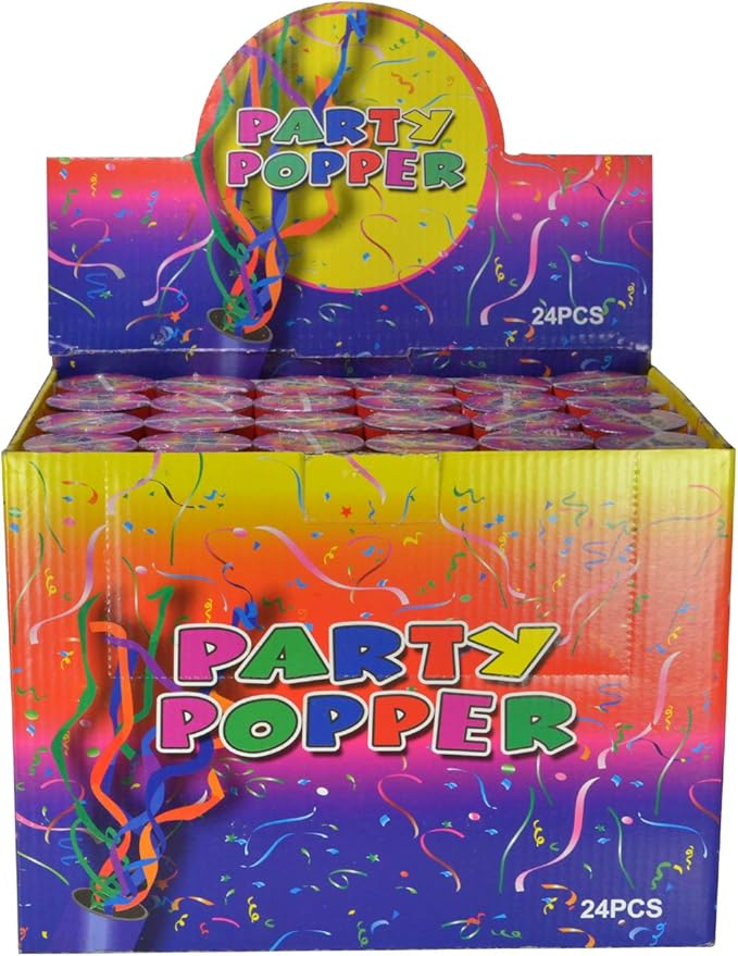 Confetti Poppers Party Accessory 8 Inch (24 Pack)