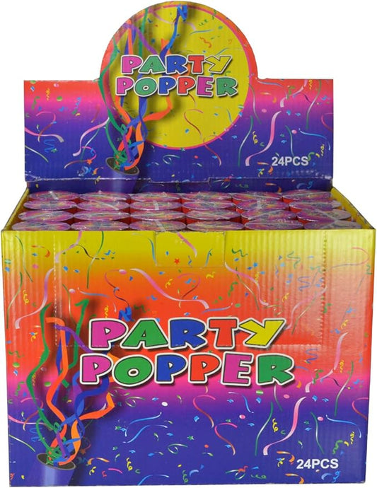 Confetti Poppers Party Accessory 8 Inch (24 Pack)