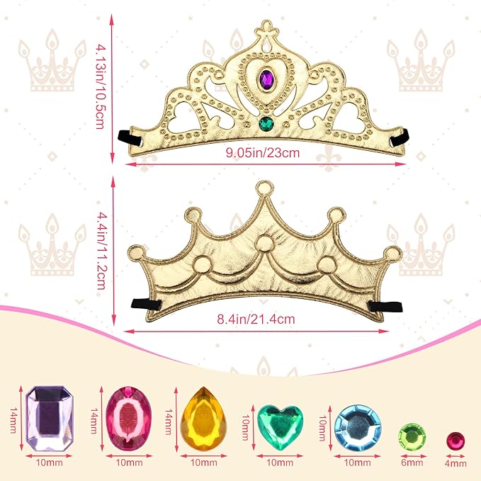 AHIER 23 Pieces Foam Crowns Set, Princess Tiaras Crowns DIY Party Crowns Make Your Crowns With Diamond Sticker