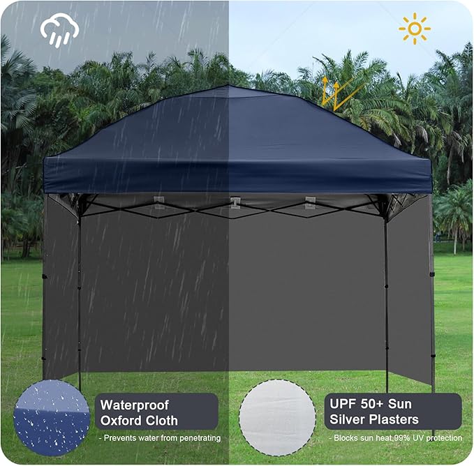 Instant Canopy Tent SunWall Waterproof Tent Sidewalls for 10x10 Pop Up Canopy 1 Pack Sidewall Only, Navy Blue