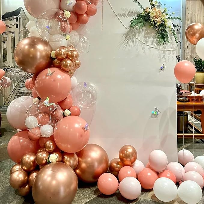 Voircoloria 105pcs Coral Red Balloons 12inch Party Latex Balloons for Boys Girls Birthday Baby Shower Gender Reveal Wedding Sunflower Party Decorations
