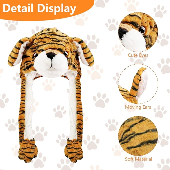 Animal Hat with Funny Plush Moving Ears,Crazy Hats for Kids Holiday Cosplay Easter Dress Up Cute Hat Kids Gift