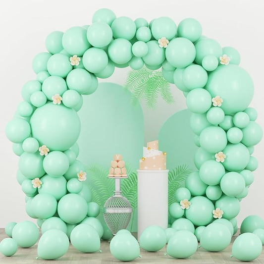 Voircoloria 90pack Mint Green Balloons Different Size 18/12/10/5 Inch Pastel Green Balloon Garland Arch Kit for Baby Shower,Graduation, Wedding, Birthday, Gender Reveal, New Year Decorations