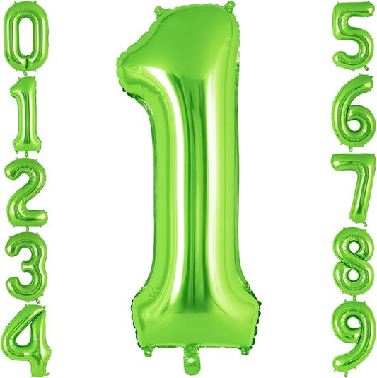 Green Number 1 Balloon 40 Inch, Big Large Foil Helium Number Balloons, Jumbo Giant Mylar Number 1 Balloons for 1 first Birthday Party Decorations Supplies Anniversary Celebration