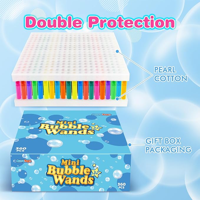 360 PCS Mini Bubble Wands,Bubble Party Favors Assortment Toys for Kids,Themed Birthday, Halloween, Goodie Bags, Carnival Prizes, Wedding, Bubble Maker Toys for Kids,Outdoor Gifts for Girls & Boys