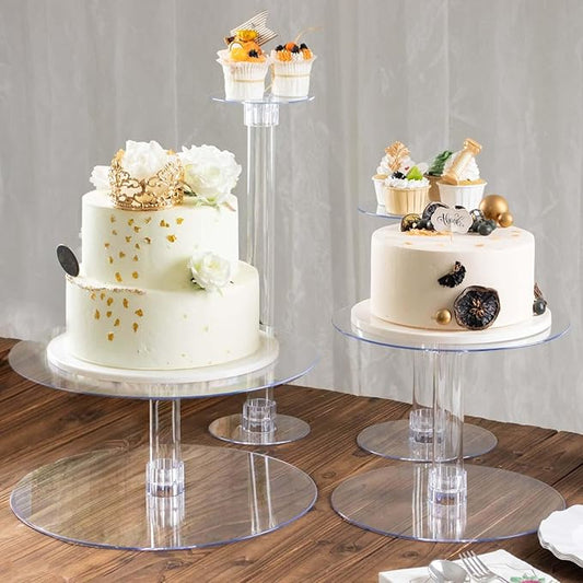 Efavormart Lovely 4 Tier Acrylic 16 inch Crystal Glass Clear Cake Dessert Decorating Stand For Birthday Xmas Party Wedding