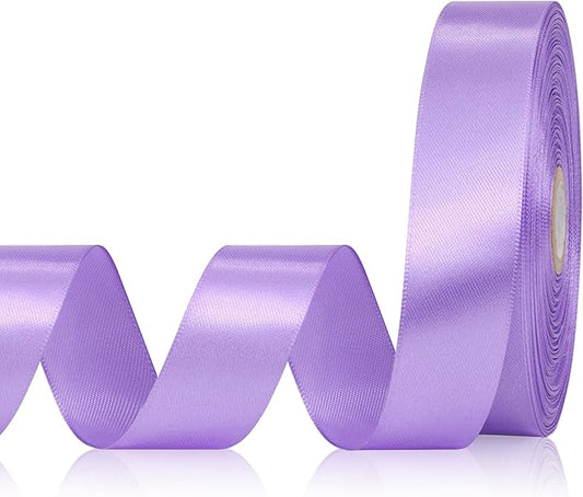 Lavender Ribbon 1 Inch 60 Yards, Light Purple Satin Ribbon for Crafts, Gift Wrapping, Flower Bouquet, Graduation Lei, Baby Shower, DIY Bows, Christmas, Easter