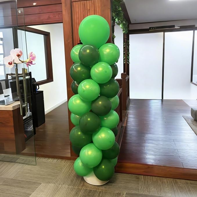 YMSZ Green Balloon Garland Arch Kit, Dark Green Lime Green Latex Balloons for St. Patrick's Day, Baby Shower, Jungle Safari Birthday Party Decorations