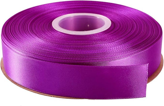 ITIsparkle 1" Inch Double Faced Satin Ribbon 50 Yards-Roll Set for Gift Wrapping Scrap Books Party Favor Hair Braids Baby Shower Decoration Floral Arrangement Craft Supplies, Purple Ribbon