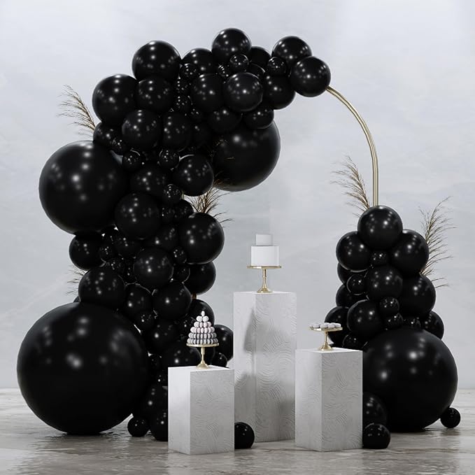 PartyWoo Black Balloons 99 pcs Different Sizes of 36 18 12 10 5 Inch Black Balloons Arch Kit Garland for Baby Shower Birthday Graduation Casino Gaming Anniversary Race Car Party Decorations Black-Y18