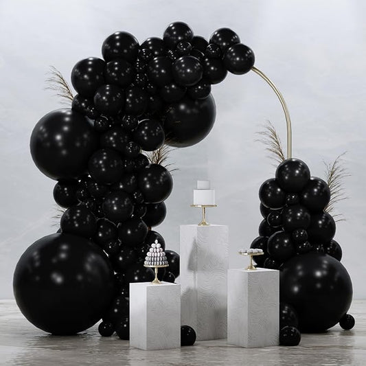 PartyWoo Black Balloons 99 pcs Different Sizes of 36 18 12 10 5 Inch Black Balloons Arch Kit Garland for Baby Shower Birthday Graduation Casino Gaming Anniversary Race Car Party Decorations Black-Y18