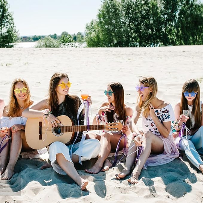 Semato 12 Pcs Star Sunglasses Bulk Rimless Red White and Blue Star Glasses Party Favors