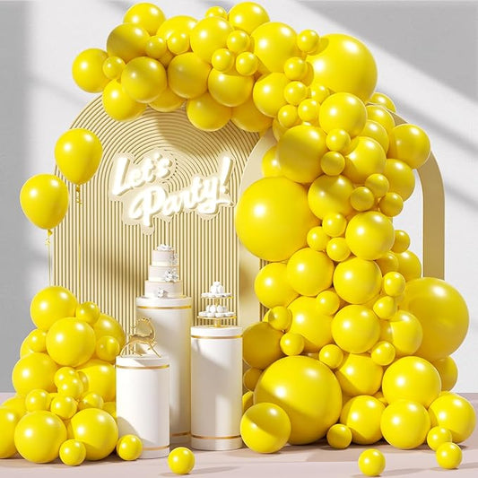 Awenztech 120pcs Yellow Balloon Arch Kit, 18 12 10 5 inch Yellow Latex Balloons Different Sizes Balloon Garland for Baby Shower Sunflower Bee Wedding Birthday Party Decorations