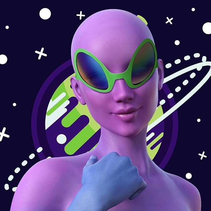 Bencailor 12 Pack Alien Glasses with Lenses Funny Alien Sunglasses Bulk for Cosplay Costume Accessories Carnival Mardi Gras Party Favor (Green)