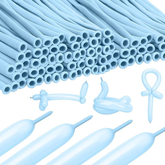 260 Balloons 100 Pcs Light Blue Long Balloons For Tying Balloon Animals Party Balloon Arch Blue Party Decorations For Women Galentines Graduation Birthday Decorations
