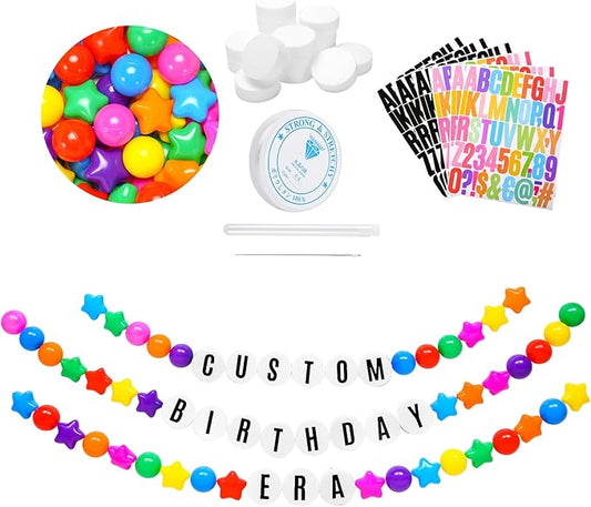 STARBOLO Kpop Theme Party Decorations Christmas Giant Friendship Bracelet Garland Kit Customizable Banner Garland Decor Friendship Bracelet for Xmas Party Decor