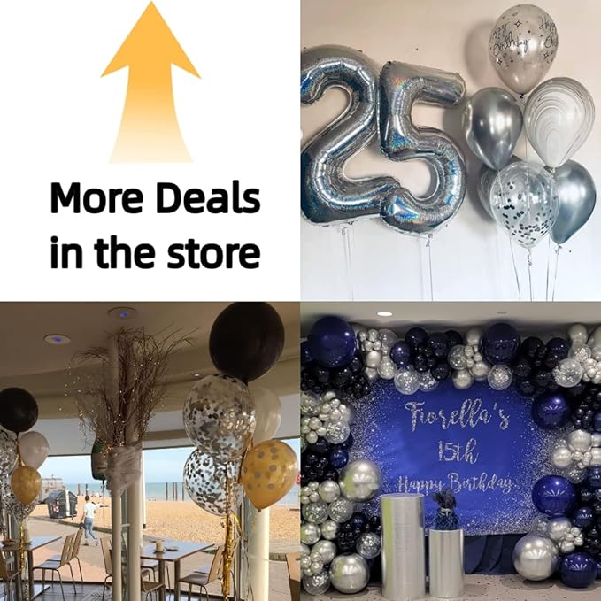 Bezente Silver Confetti Latex Party Balloons - 60 Pack 12 inch Helium Silver Confetti Glitter Balloons for Wedding Graduation Bridal Shower Birthday Engagement Party Decorations
