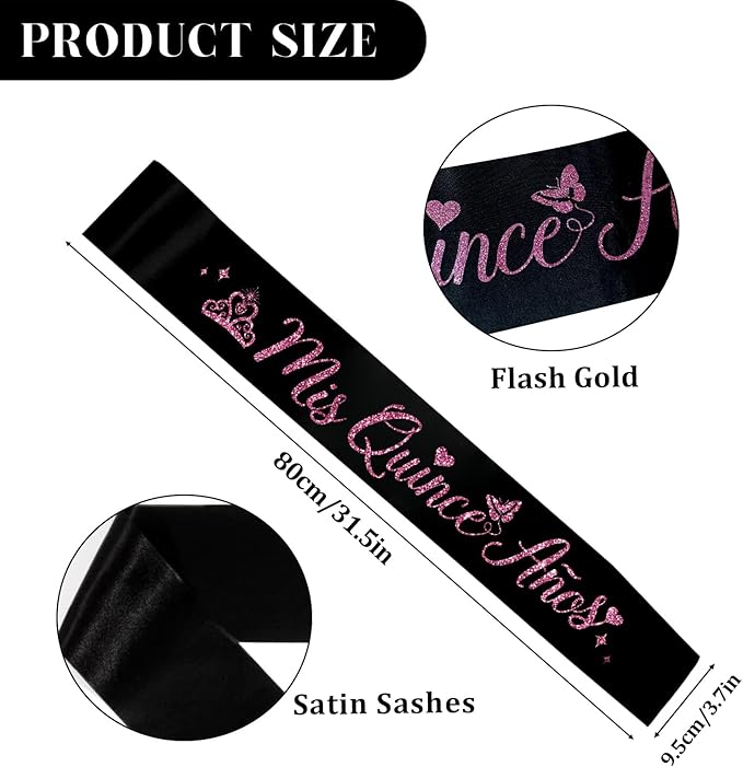 Mis Quince Anos Sash,Quinceanera Sweet 15 Birthday Party Accessories,15 Year Old Gifts for Girls,Spanish 15th Birthday Party Decorations
