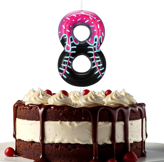 Conelist Ice Cream Drip Baseball Birthday Candle Number 8, Baseball Ice Cream Drip Birthday Cake Topper Pink Candle 8 for Cake Sport Team Theme Anniversary Celebration Party Decoration Favor Supply