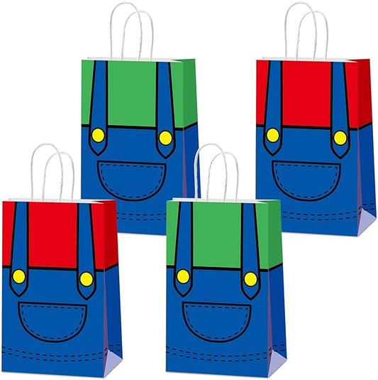 MinFyberd 12 Pcs Game Themed Party Gift Bags Game Theme Party Treat Paper Bags Supplies Gamer Parties Supplies Games Bros Paper Bag Cloud and Bricks Parties Favor Birthday Gift Bag for Girls Boys