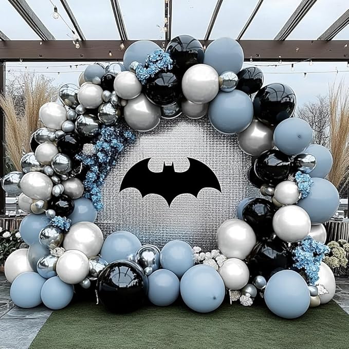Dusty Blue Balloons Double Stuffed Blue Balloon Garland Arch Kit Different Sizes 18In 12In 5In Latex For Birthday Baby Shower Gender Reveal Neutral Party