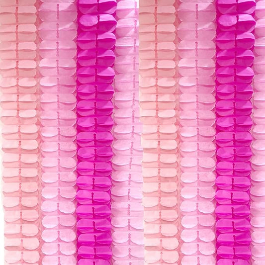 10PCS Four Leaf Clover Paper Flowers Garland Decorations Four Leaf Clover Paper Banner Tissue Paper Streamers Reusable Hanging Garland for Birthday Baby Shower Party Backdrop Home Decor(Pink kit)