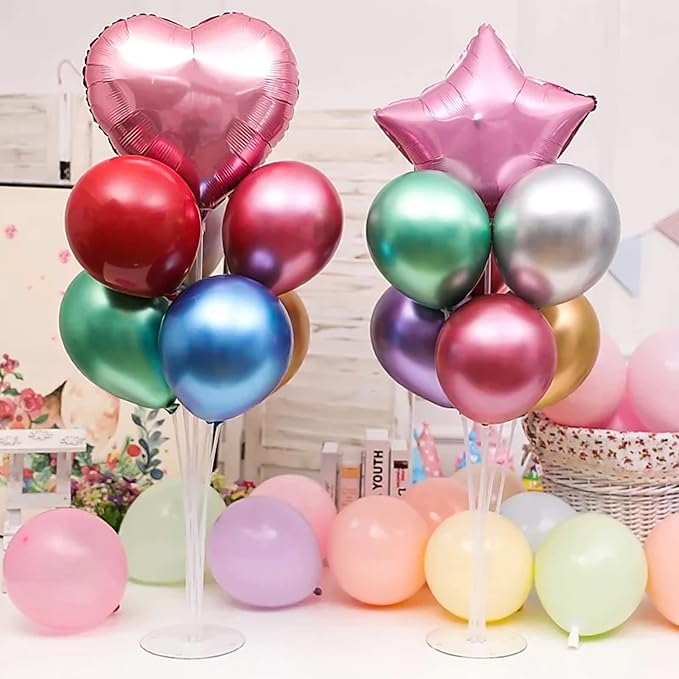 Voircoloria 30 Sets Balloon Stand Kits, Balloon Sticks Holder with Base for Table Graduation Birthday Baby Shower Gender Reveal Party Decorations