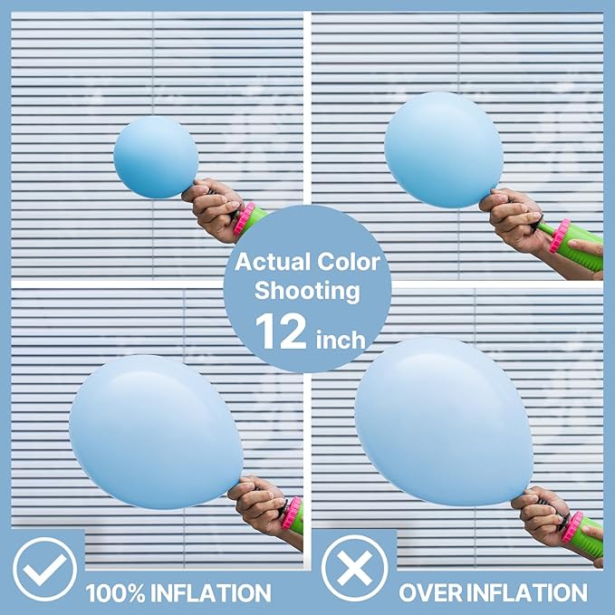 PartyWoo Light Blue Balloons 152pcs Different Sizes of 18 12 10 5 Inch Baby Pastel Sky Aqua Blue Balloon Arch Kit Garland for Birthday Gender Reveal Baby Shower Graduation Party Decorations Blue-Y4