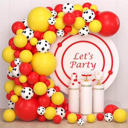 Red Yellow Balloon Garland Arch Kit - Red Yellow Balloons Cow Print Balloon Arch for Farm Animals Cowboy girl Birthday Baby Shower Wedding Christmas Party Decorations