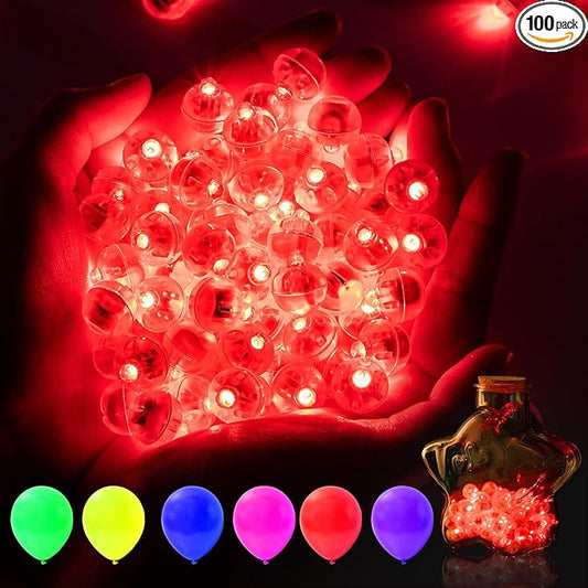 AIKEI 50pcs LED Balloon Lights,Red Mini Balls Lights,Long Standby Time Party Lamps,Waterproof for Paper Lantern,Easter Eggs Decor, Valentines Day Halloween Wedding Birthday Party Decoration