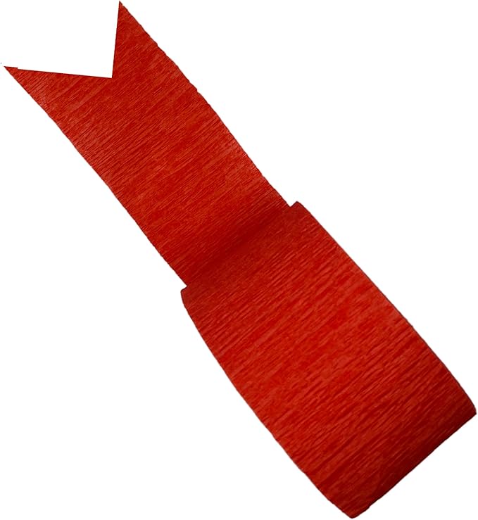 Red and Silver Metallic Crepe Paper Streamers, 4 Rolls Total, Made in USA