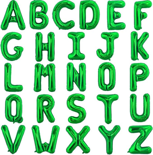 TONIFUL 52 Pieces 16 Inch Green Letter A-Z Balloons,Custom Phrase Mylar Foil Alphabet Letter DIY Personalized Phrase Banner for Birthday Anniversary Celebration Graduation Party Supplies Decoration
