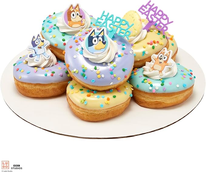 DecoPac Bluey So Much Fun Rings, Cupcake Decorations Featuring Bluey, Bingo, Bandit, and Chilli, 3D Food Safe Cake Toppers –1.4 x 1.75 inches (Pack of 48)