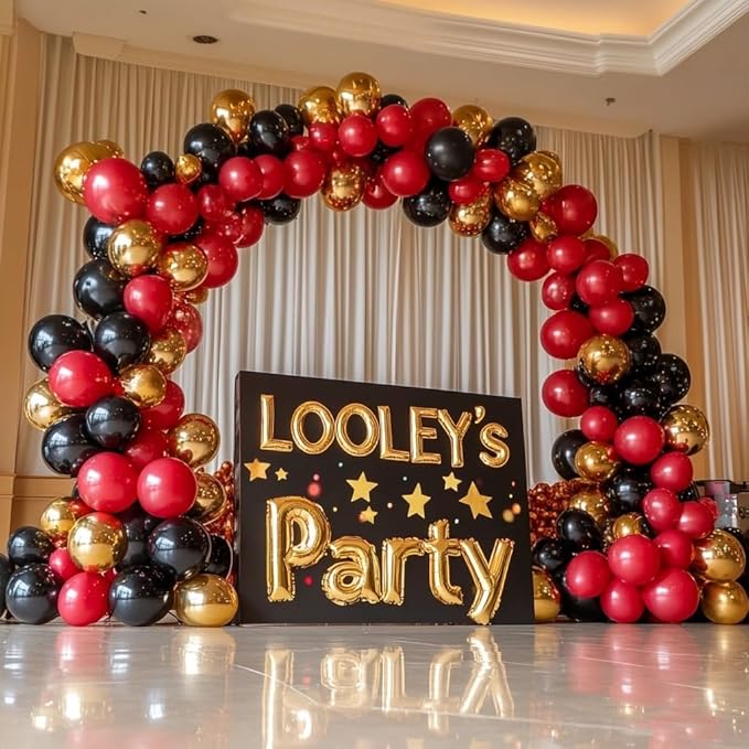 Red Balloons 125 Pcs Balloon Different Sizes 18 Inch 12 Inch 10 Inch 5 Inch Red Balloons Arch Kit Garland for Birthday Party Baby Shower Graduation Christmas Valentines Day Decorations