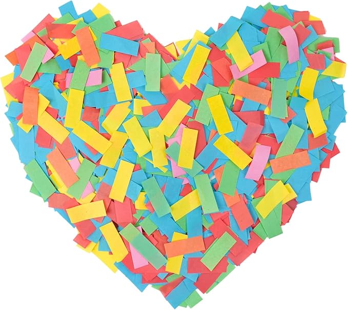 1.2LBS Confetti, Multicolor Biodegradable Confetti - Rectangular Fluttering Tissue Paper Confetti for Cannon and Launcher use – Parties, Concerts and Weddings for Events (Dopamine color)