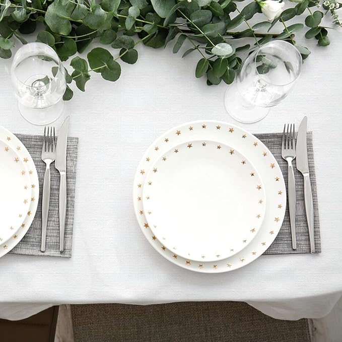 Disposable Tablecloths White Paper Table Cloth for Rectangle Tables 12 Pack,3 Ply Paper & Plastic Table Cloth for Parties,54 x 108 Inch Birthday Table Cover Outdoor Wedding Banquet Tablecover