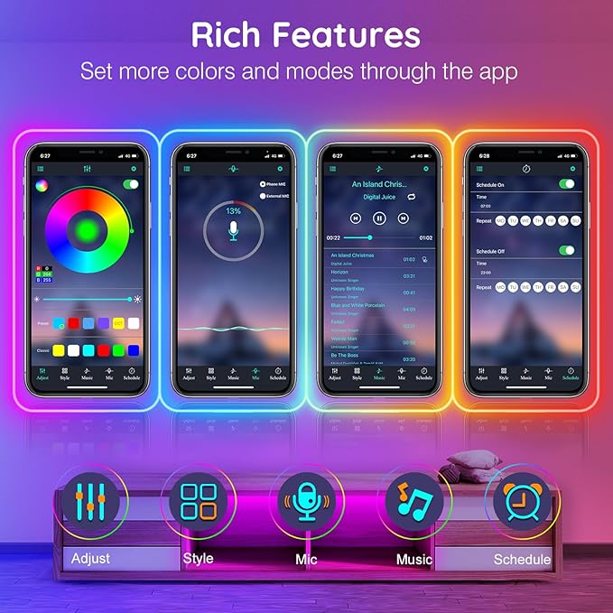 AILBTON 100Ft Neon Rope Lights,Flexible Led Rope Lights Control with App/Remote,Multiple Modes RopeLights,IP65 Outdoor RGB Led Neon Lights NonWater Resistant,Music Sync Gaming Led NeonLight Strip