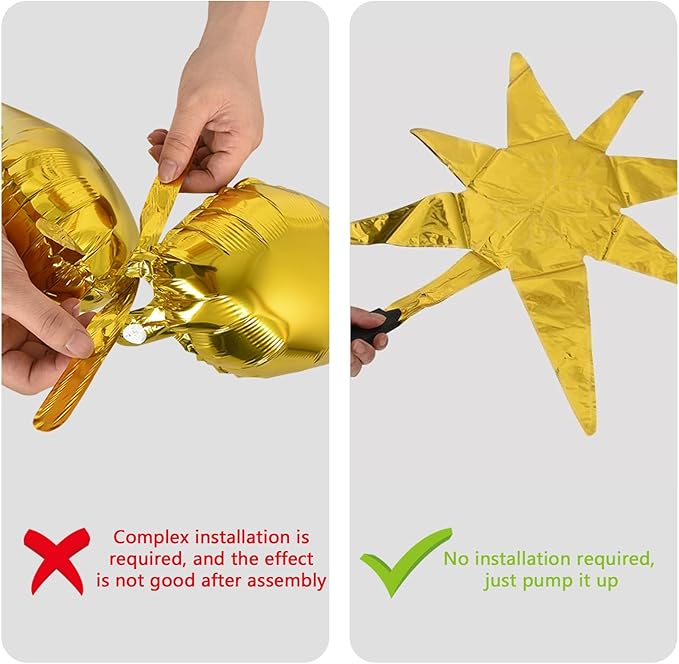 TONIFUL 8 Pcs Purple Gold Foil Balloons Large Star Balloons Explosion Star Mylar Balloons for Party Backdrop Christmas New Year Birthday Wedding Baby Shower Graduation Anniversary Photo Booth Supplies