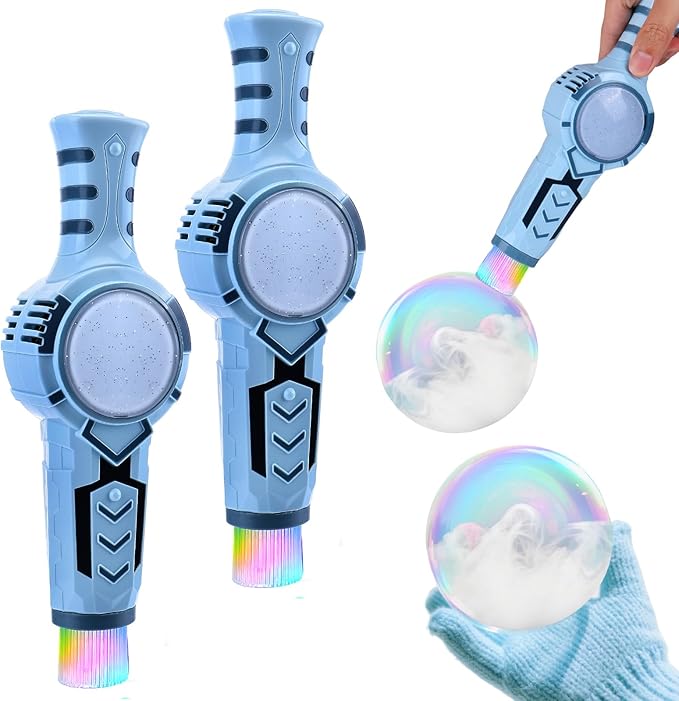 Vodolo 2PCS Colorful Bubble Machine with Smoke for Kids